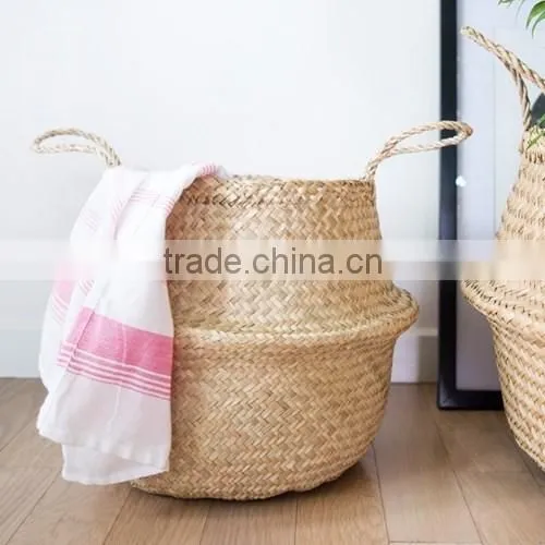 Natural Flower Seagrass Basket ,set of 3 photo-5