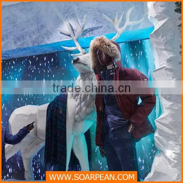 Foamed Life Size Elk Statue Shop Window Decoration photo-3
