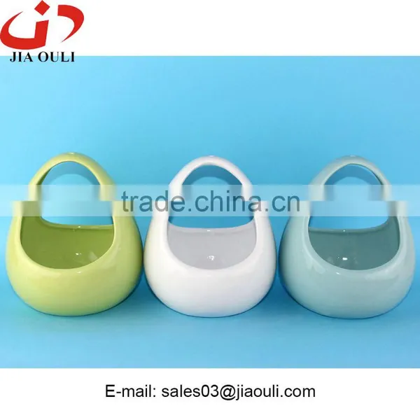 New Design EASTER Decoration Colorful Ceramic Egg Shape Basket photo-4
