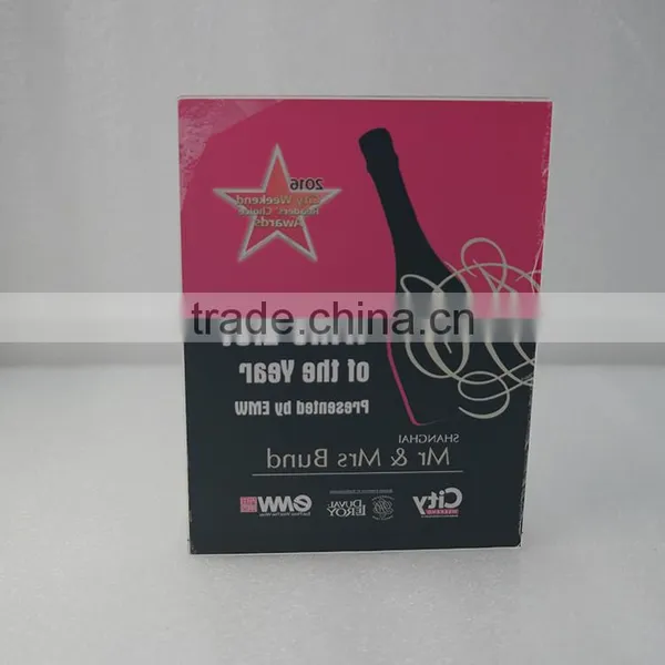 Bevel Full Color Printing Crystal Wine Award and Throphy photo-5