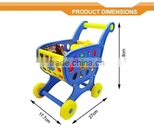 Toy Shopping Cart With Fruit & Vegetable Supermarket Trolley Shopping Cart Toy Car Trolley photo-3