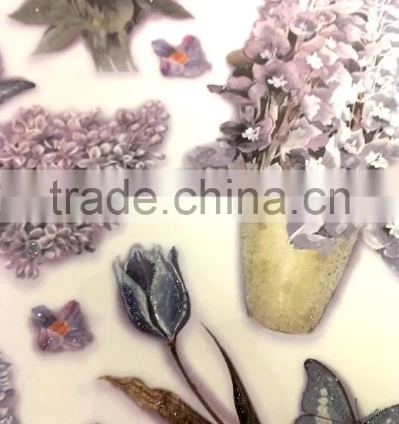 Purple Colorway Tulip & Butterfly Design Sticker, Classic Decorative Shinny Glitter Sticker photo-5
