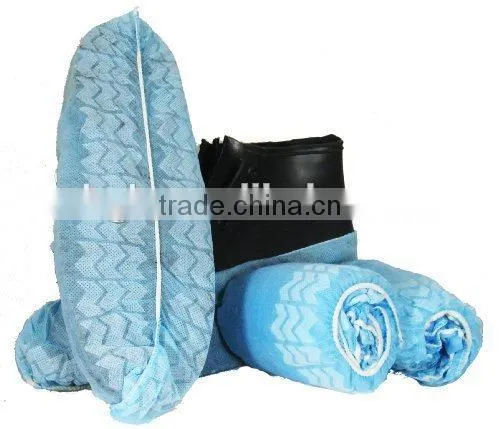 Disposable Plastic Nonwoven Safety Overshoes , Antislip Protective Shoe Cove photo-2