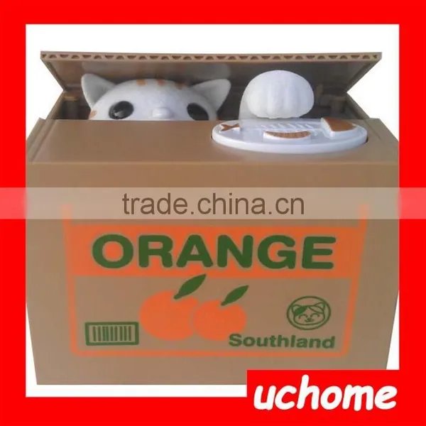 UCHOME Factory Wholse Piggy Bank/cat Stealing Saving Money Box/plastic Coin Bank photo-2