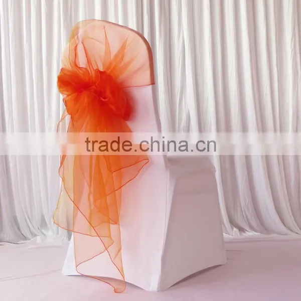 Fancy Big Cheap Colorful Organza Chair Hood Chair Cap Chair Sash for Wedding Decor photo-4