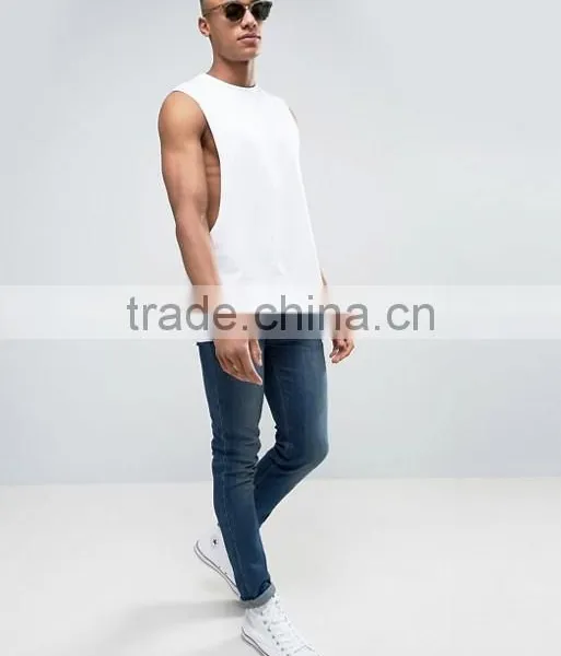 High Quality New Design Custom Manufacture White Color Sleeveless Gym Wear Comfortable 100% Cotton Fashion Men's Tank Tops photo-4