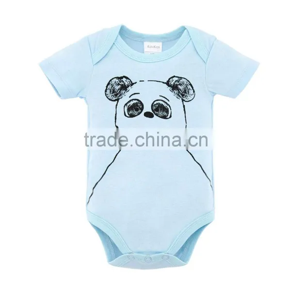 Cute Factory Baby Clothes Summer 100%Cotton Short Sleeves With Animal Prints Newborn Infant Baby Bodysuits photo-5