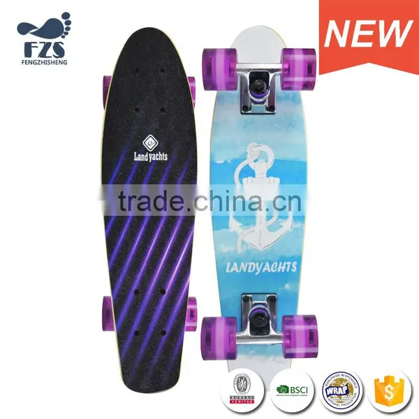 HSJ245 Manufacturers Wholesale Direct Small Fish Board Children Adult Skateboard Brush Street Step Maple Skateboard photo-3
