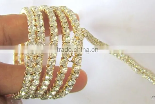 CZ SPIRAL HANDCOVER GYPSY BRACELET RING Gold Tone photo-4