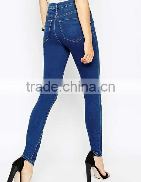 Ruawaylover New Style Ladies 2017 Fashion High Waisted Denim Jeans photo-3