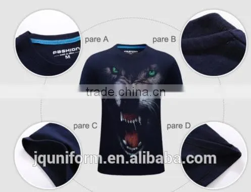 2016 New Design 100% Cotton Animal Men T-shirt Printing photo-2
