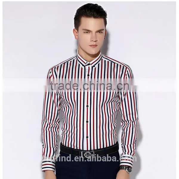China Supplier Customise Classic Men's Formal Striped Shirt in Bulk photo-2