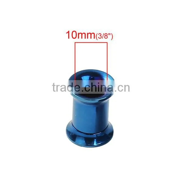 5mm Stainless Steel Ear Stretcher Expander Cylinder Blue Body Pirercing Jewelry photo-2