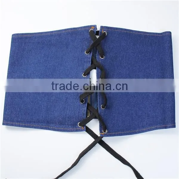 Denim Belt Waistband Black Deep Blue Size L photo-3