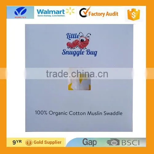 Factory Made 47"X47" Organic Cotton Baby Muslin Swaddle Blanket photo-2