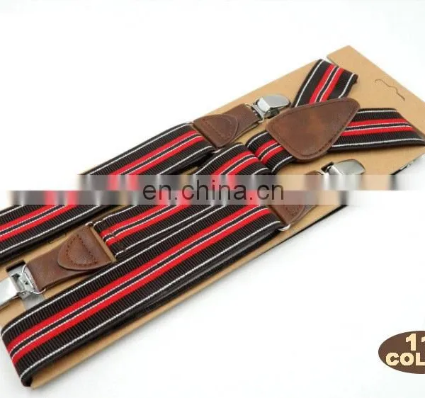 2017 Yiwu Longkang Strong High-end Elastic Striped Ribbons 3 Clips Mens Work Suspenders photo-6