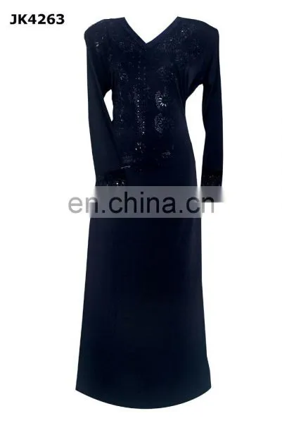 Women's Black Lycra(Stretchable) Diamond Stone Work Islamic Burqa / Casual Daily Wear Islamic Burkha For Women photo-2