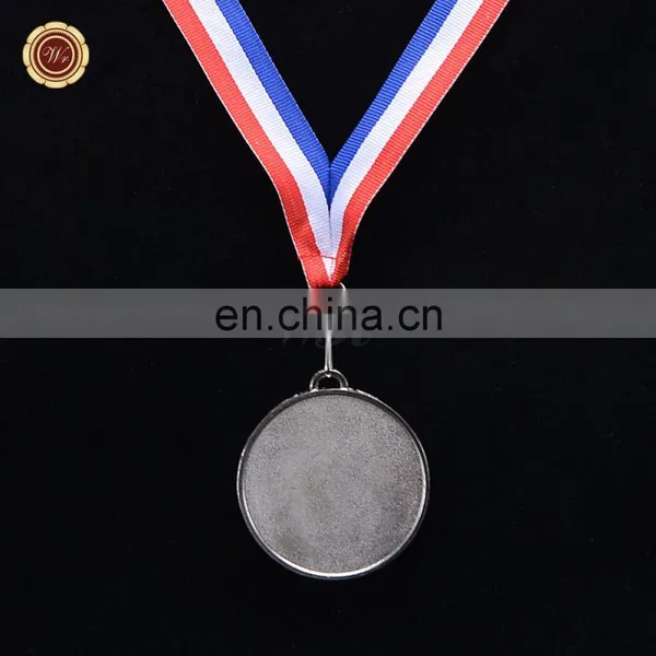 WR Quality Metal Custom Awards Medal Wholesale Silver Plated Medal With Free Ribbon photo-3