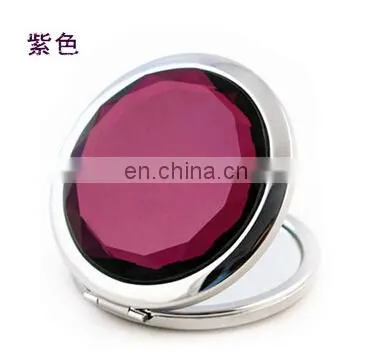 Colorful Round Acrylic Decoration Compact Mirror Metal Pocket Mirror