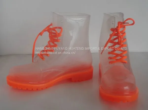 Popular Style Women Shoes,New Fashion Transparent Lady Rain Shoes,Transparent PVC Rain Shoes photo-4