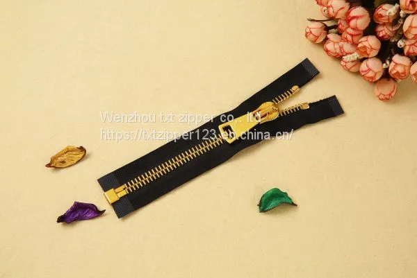 #3 #4 #5 #8 #10 Metal Brass Zipper With Swiss Teeth Open End photo-2