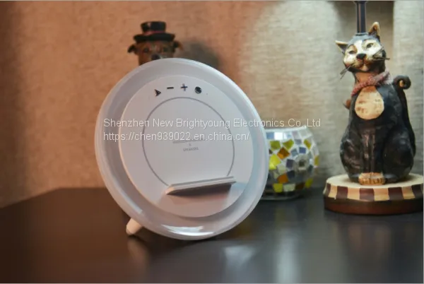 A21 Button Bluetooth Speaker Wireless Charging Colorful Atmosphere Bedside Lamp photo-5