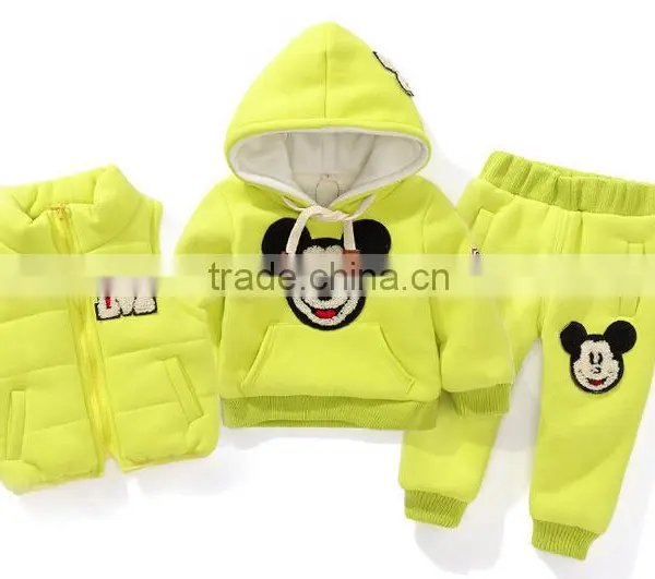 Fashion Brand Boys Girls Clothing Sets Autumn Winter Kids Clothes Children's Wear 3pcs Hoodies+vest+pants Children Sports Suit
