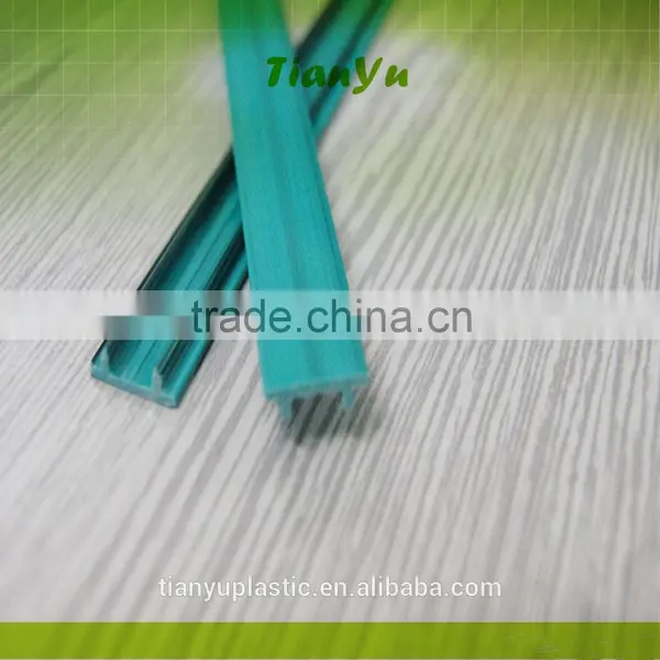Customized Extrusion Plastic Pvc Profile Green Plastic Frame High Glossy Strip photo-2