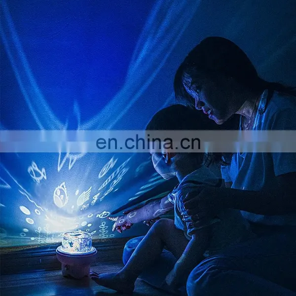Ocean Colorful Sea Waves Kids Led Night Light Projector Lamp With Speaker photo-4