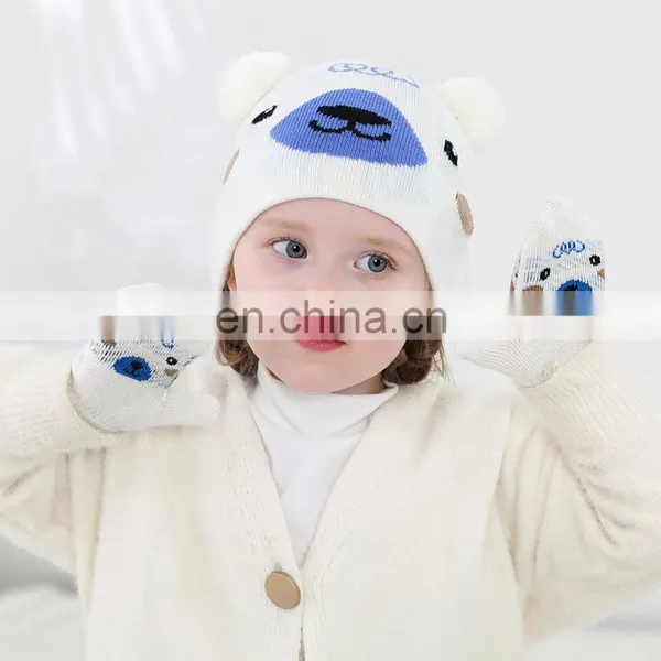 Kids Winter Beanie Hat Gloves Set photo-5