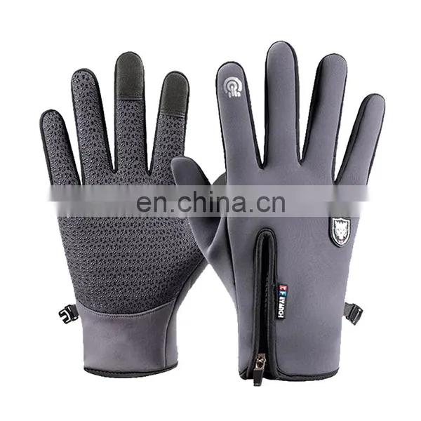 Factory Winter Motorcycle Gloves Touch Screen Quilted Nylon Material Waterproof Winter Gloves Outdoor With Custom Logo photo-4