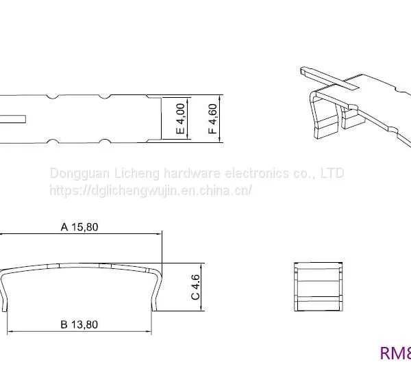 RM8 Clip, RM8 Clip With Pin, RM8 Magnetic Core Iron Clip, Sk7 Material, Surface Tinned. photo-2