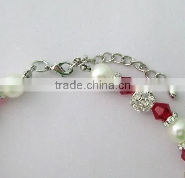 Customized Crystal Stone Pearl Dog Necklace Jewelry for Small Pets photo-3