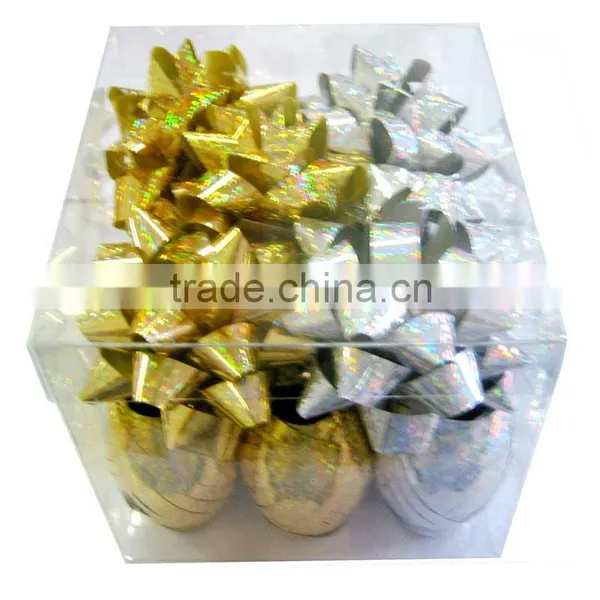Metallic Decoration Ribbon Set:ribbon Egg and Star Bow for Christmas, Party, Holiday photo-2