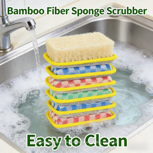 Colorful Non-Abrasive Sponge Reusable Dishwashing Sponges for Delicate Cookware photo-2