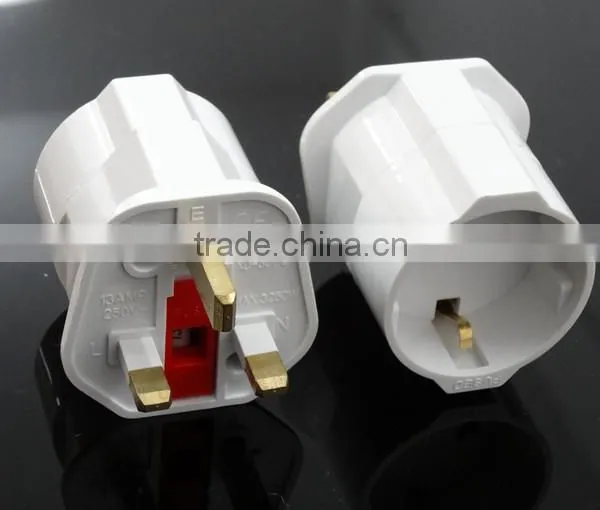 CE ROHS Approved HK UK Ireland Singapore Malaysia India Kuwait Bahrain Type G to Schuko Germany Type F Plug Travel Adapter photo-2