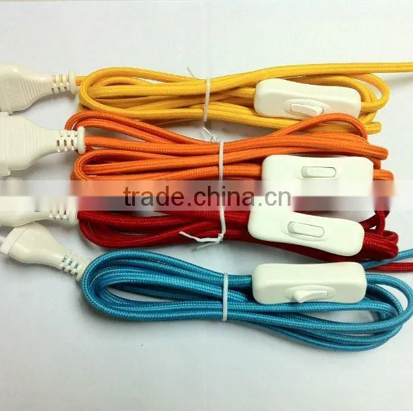 Textile Power Cord With Inline Switch for Lamp