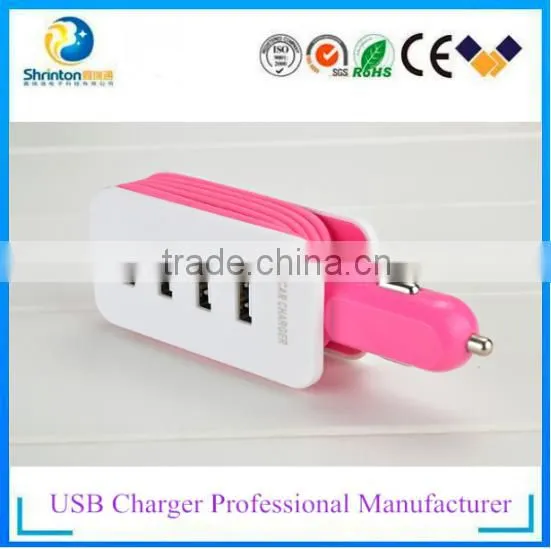 2015 New Design 5V 1A Car Charger With 4 USB Port 4.3A USB Adapter photo-2