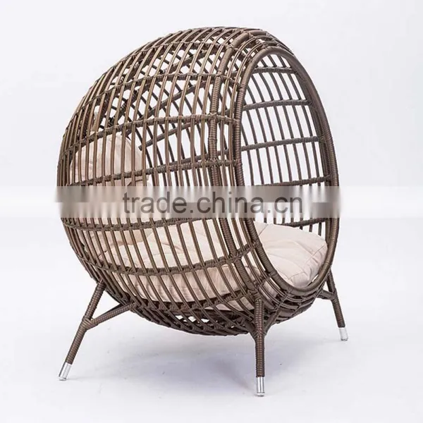 Creative Nest Clubhouse Pool Rattan Round Chaise Lounge Chair Lounge For Garden photo-3
