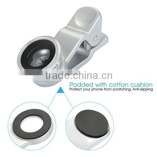 For IPhone Lens 3 In 1 Lens Clips 0.67x Wide Angle/Macro/Fisheye Lens photo-2