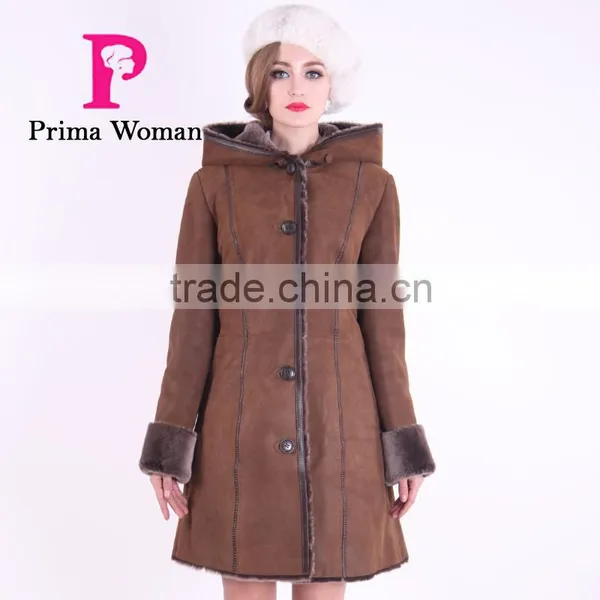 2015 New Design Winter Women Coat Long Slim Fit Wool Fur Overcoat photo-2