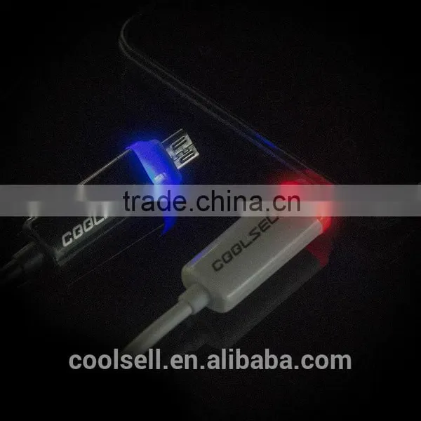 Bulk Price For Samsung Fashion Smart Changing Light LED Reversible USB Cable photo-2