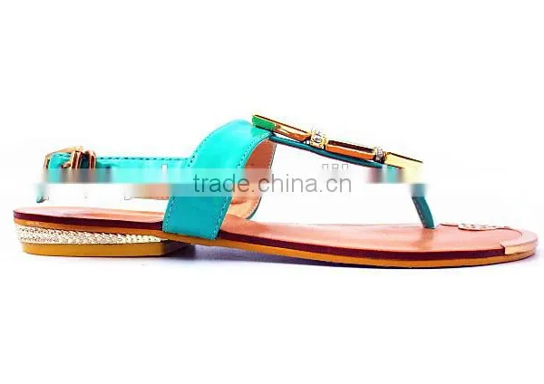 New Fashion Ankle Strap Flat Sandals With New Button