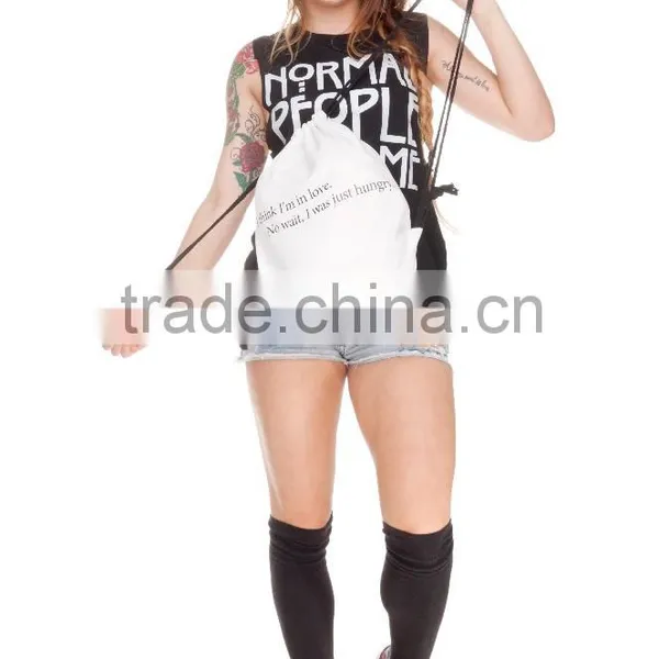 Brand New Custom 3D Print Cheap Cloth Drawstring Sports Bag photo-5