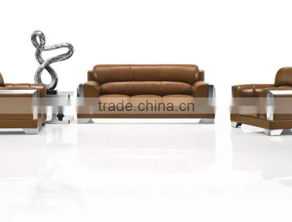 S-28 2015 Best Selling Leather Stainless Steel Frame Office Sofa photo-3