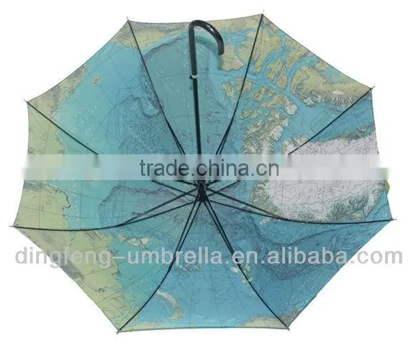 Good Look Popular World Map Picture Straight Umbrella photo-3