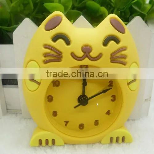 2015 Newest Cartoon Animal Plants Character Customized Pantone Color Lovely Silicone Table Clock, Colorful Plant Table Clock photo-2