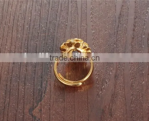 Jewelry Gold Plated Copper Elegant Design for Women Rose Shaped Ring photo-6