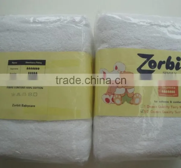 BD1061ZB HOLLEE Zorbit Brand Baby Cloth 100%cotton Sanitary Washable/reuse Pure White Towel /blanket /unisex photo-3