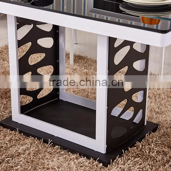 Small Apartment Minimalist Modern Tempered Glass Dining Table Dinette Combination photo-3